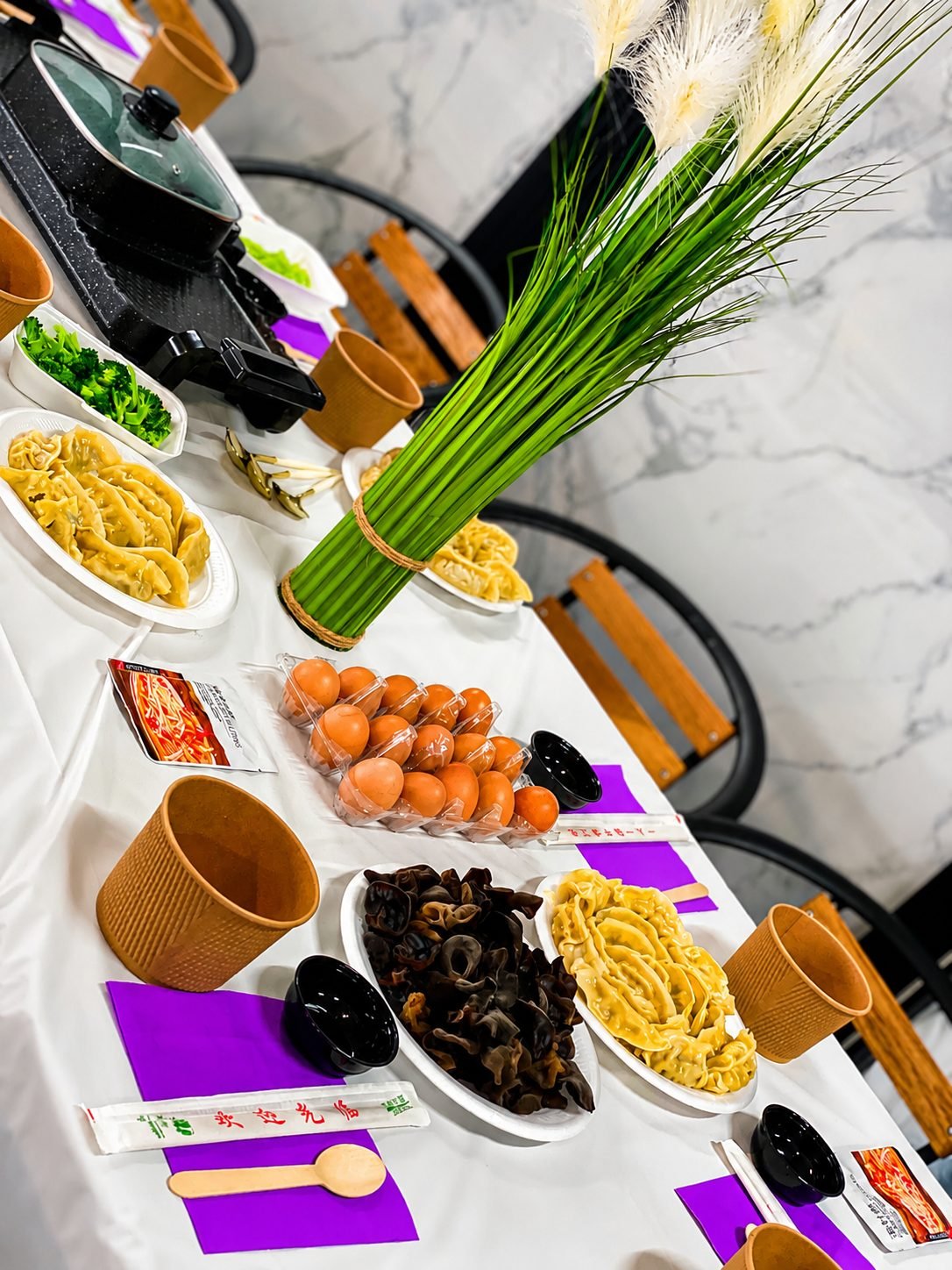 Real hotpot spread at JD Skating Rink